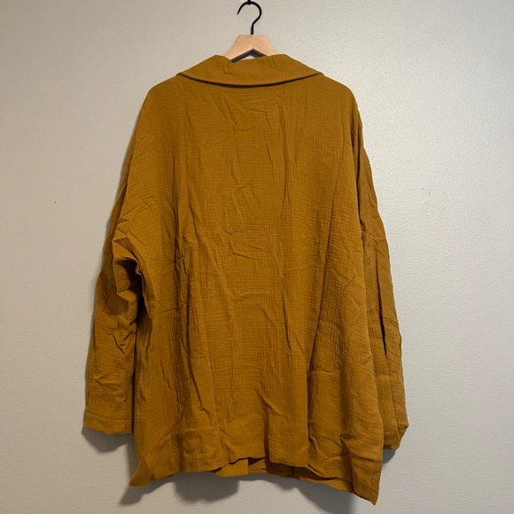 Vada Winter - Maverick Adams Gauze Cotton Brown Button Front Blazer - 2x - 3x - Picture 4 of 9